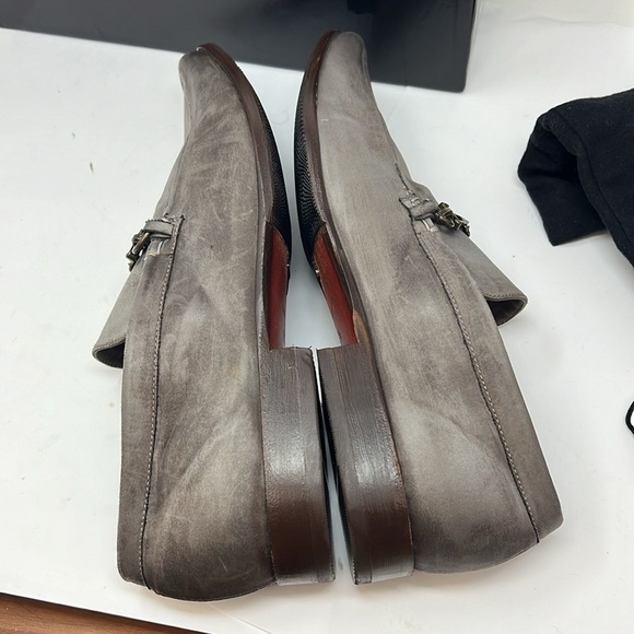 Cesare Paciotti Men’s Sz 7.5 Gray Silk Slip On Loafers main image 8